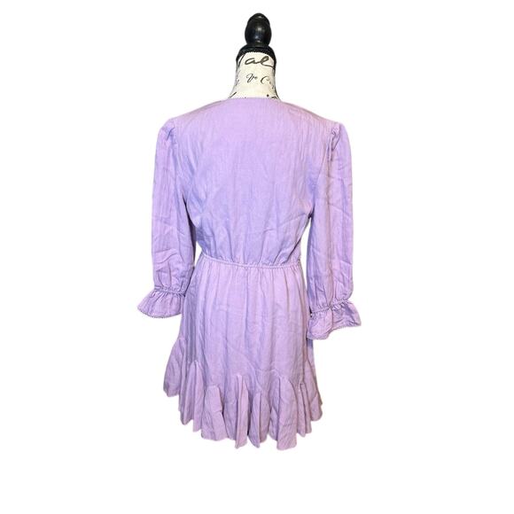 TCEC Women's Purple Long Sleeve Ruffle Hem Mini Dress Size M - Picture 2 of 4